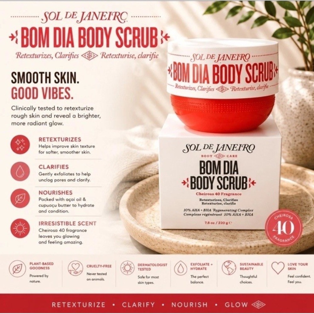 Sol De Janeiro Bom Dia Body Scrub ~ 7.8 oz / Cheirosa 40